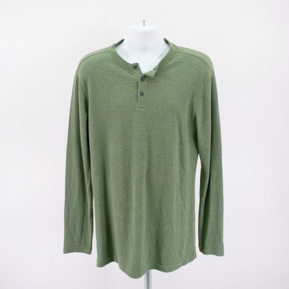 St John's‎ Bay Green Super Soft Tall LT Henley Sweater Cotton Polyester - Picture 2 of 8